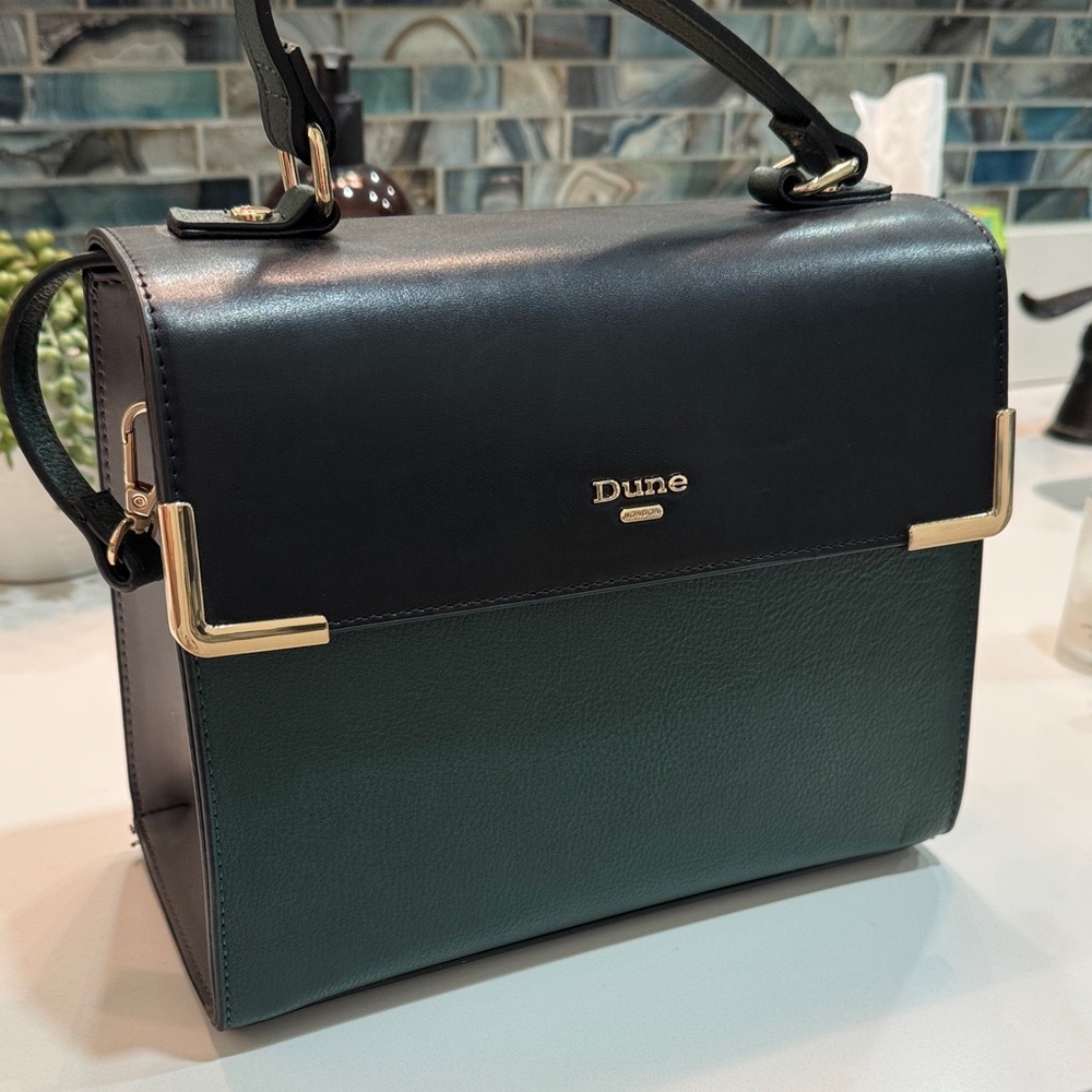 Dune London Black and Green Satchel